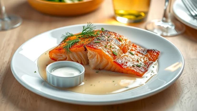 Lax i ugn med crème fraiche och grädde